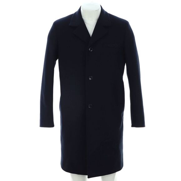 Louis Vuitton Men's Flower Embossed Coat Wool Blend Blue